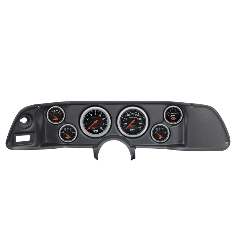 Autometer Sport-Comp 70-78 Camaro Dash Kit 6pc Tach / MPH / Fuel / Oil / WTMP / Volt - 7022-SC