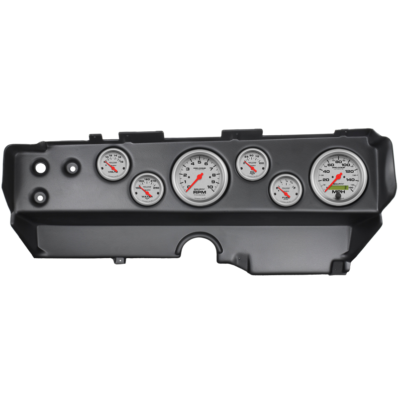 Autometer Ultra-Lite 70-74 E-Body/Cuda/Challenger Dash Kit 6pc Tach / MPH / Fuel / Oil / WTMP / Volt - 7029-UL