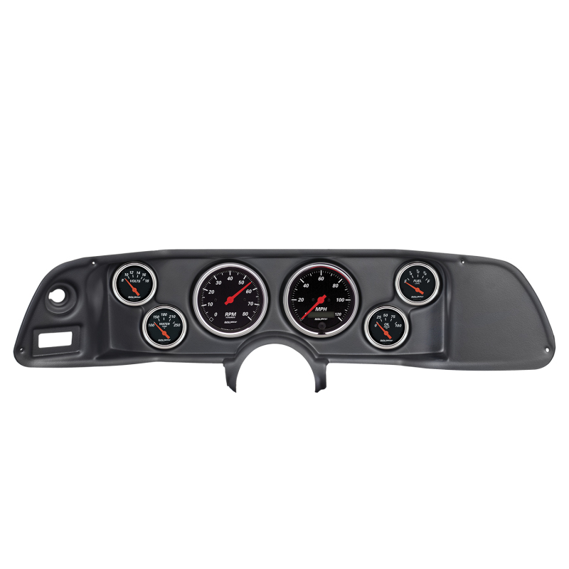 Autometer Designer Black 70-78 Camaro Dash Kit 6pc Tach / MPH / Fuel / Oil / WTMP / Volt - 7022-DB