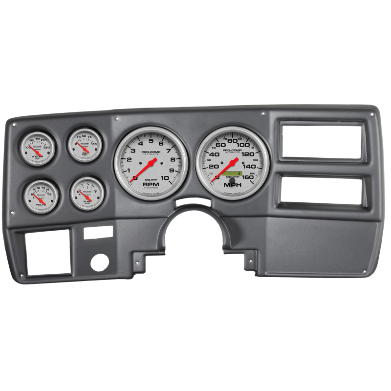 Autometer Ultra-Lite 73-83 Chevy Truck/Suburban Dash Kit 6pc Tach / MPH / Fuel / Oil / WTMP / Volt - 7027-UL