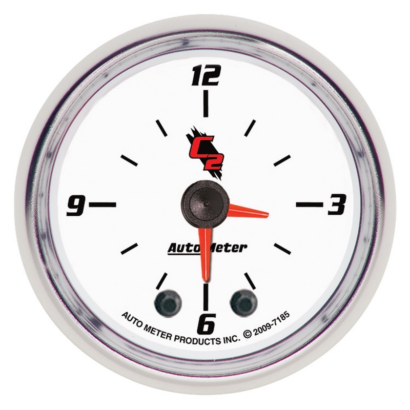 Autometer C2 2-1/6in 12 Hour Analog Clock Gauge - 7185