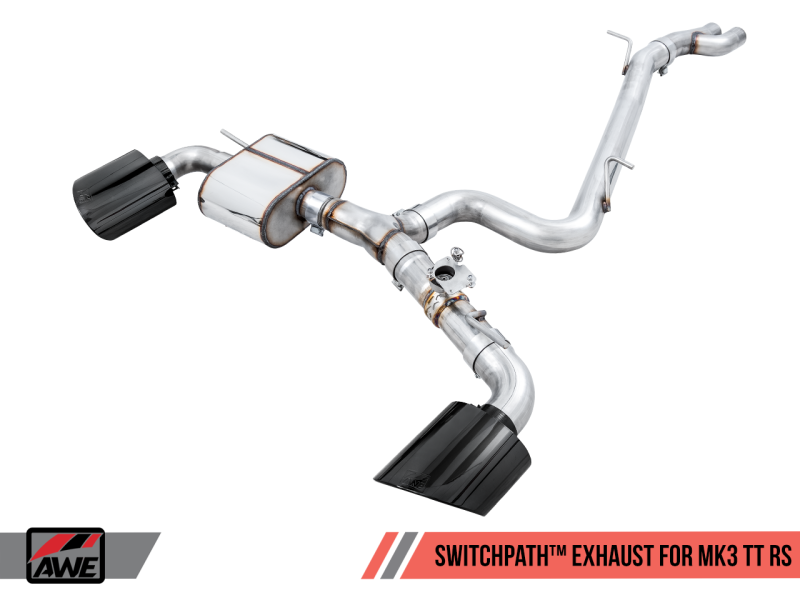 AWE Tuning 18-19 Audi TT RS 2.5L Turbo Coupe 8S/MK3 SwitchPath Exhaust w/Diamond Black RS-Style Tips - 3025-33032
