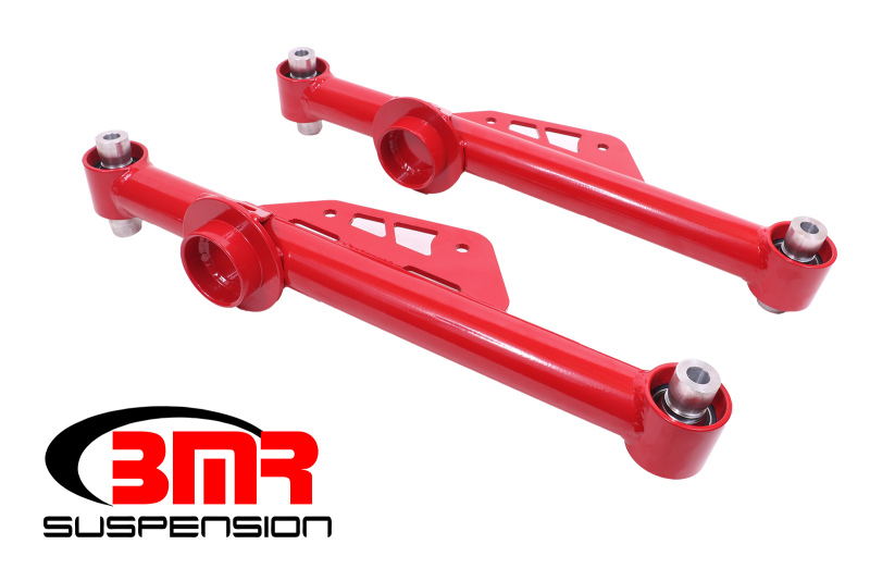 BMR 79-98 Fox Mustang Non-Adj. Lower Control Arms w/ Spherical Bearings - Red - TCA016R