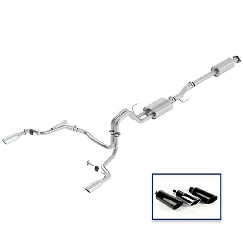 Ford Racing 15-18 F-150 5.0L Cat-Back Sport Exhaust System - Rear Exit Chrome Tips - M-5200-F1550DSCA