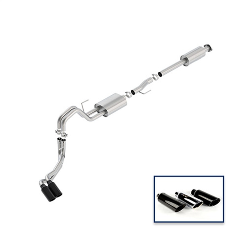 Ford Racing 15-18 F-150 5.0L Cat-Back Sport Exhaust System - Side Exit Black Chrome Tips - M-5200-F1550RSBA