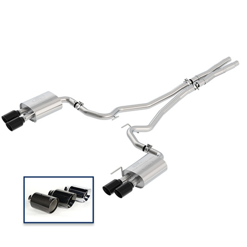 Ford Racing 2018+ Mustang GT 5.0L Cat-Back Sport Exhaust System w/ Quad Black Chrome Tips - M-5200-M8SBA