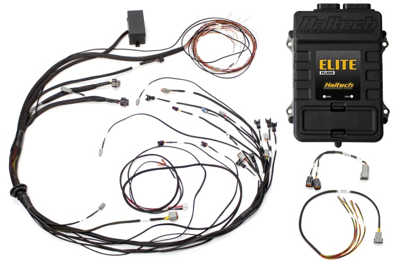 Haltech Elite 1500 Terminated Harness ECU Kit w/ Square EV1 Injector Connectors - HT-150985