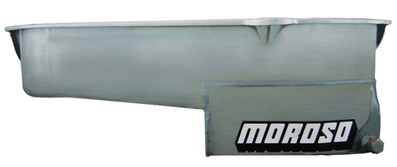 Moroso Pre-80 Chevrolet SBC (w/Driver Side Dipstick) Wet Sump 7qt 7.5in Steel Oil Pan - Black - 21316