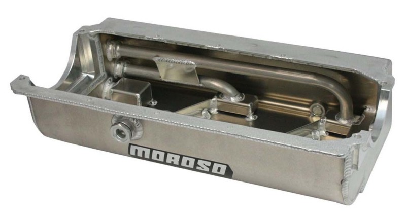 Moroso Pre-85 Chevrolet Small Block (w/Two Pick Ups) Sprint Car Dry Sump 6.5in Aluminum Oil Pan - 21554