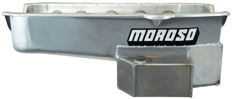 Moroso Pre-80 Chevrolet Small Block (w/2 Piece Seal) Road Race Wet Sump 7qt 7.5in Steel Oil Pan - 21813