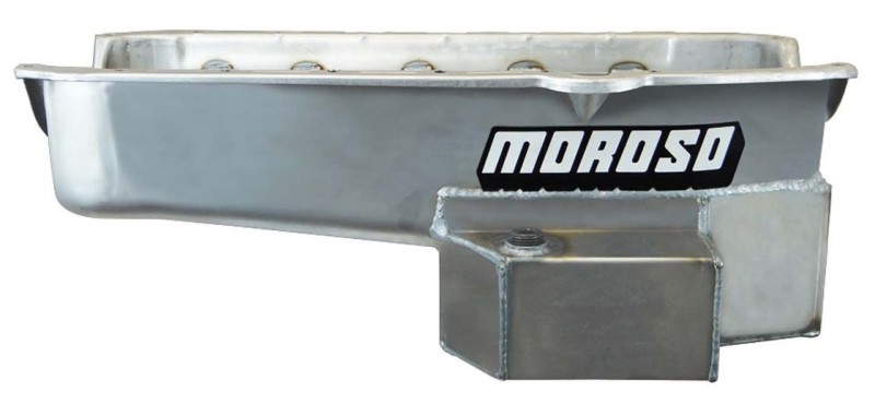 Moroso 80-85 Chevrolet Small Block/Dart (w/2 Piece Seal) Road Race Wet Sump 7qt 7.5in Steel Oil Pan - 21814