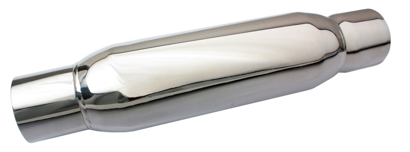 Moroso Spiral Flow Racing Muffler - 3in Inlet/Outlet - Reduced Noise Levels - Stainless Steel - 94055