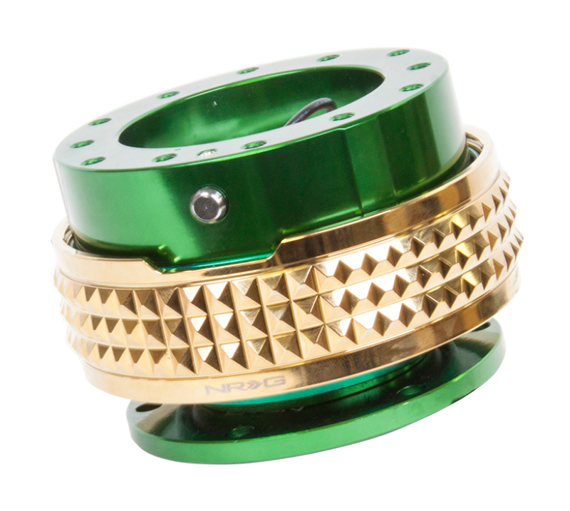 NRG Quick Release Kit - Pyramid Edition - Green Body / Chrome Gold Pyramid Ring - SRK-210GN/CG