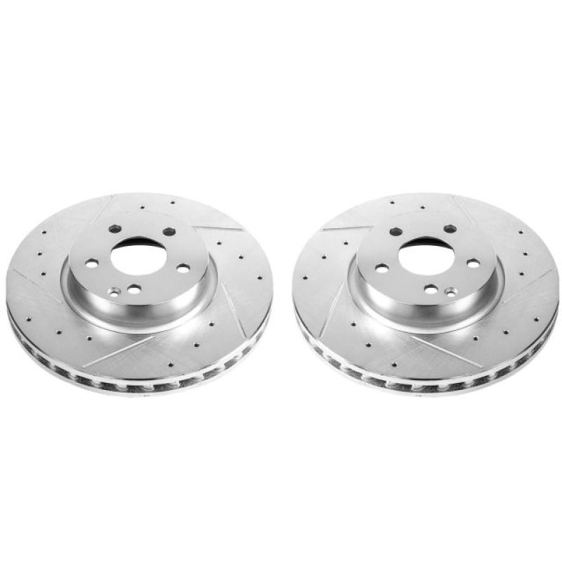 Power Stop 13-14 Mercedes-Benz C300 Front Evolution Drilled & Slotted Rotors - Pair - EBR877XPR