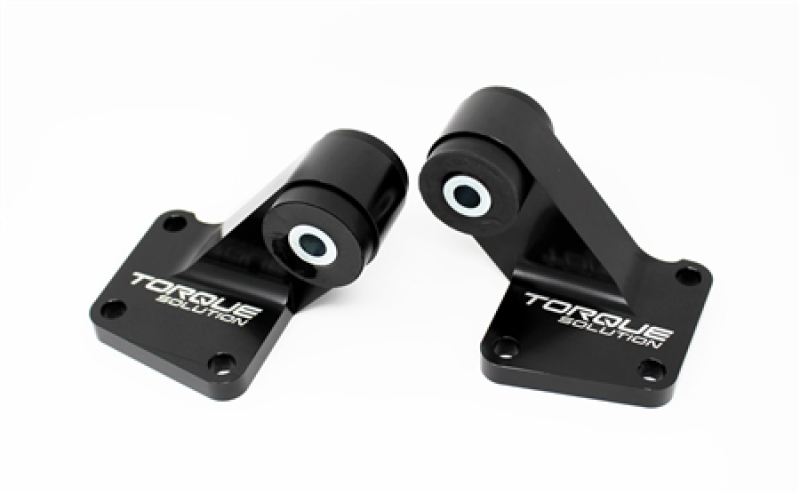 Torque Solution 03-06 Mitsubishi EVO VII-IX Billet Rear Differential Mounts - Black - TS-EV-196