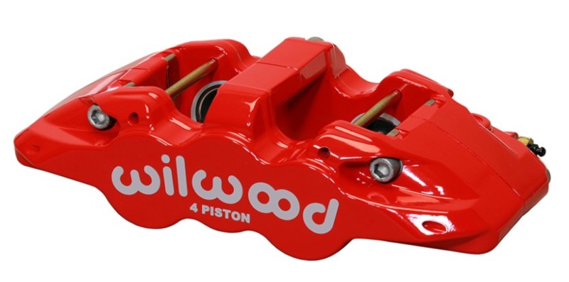 Wilwood Caliper-Aero4 - Red 1.12/1.12in Pistons 0.81in Disc - 120-14004-RD