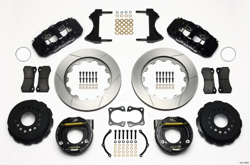 Wilwood AERO4 Rear P-Brake Kit 14.00in 58-64 Olds/Pontiac Ends 2.81in Offset - 140-10953