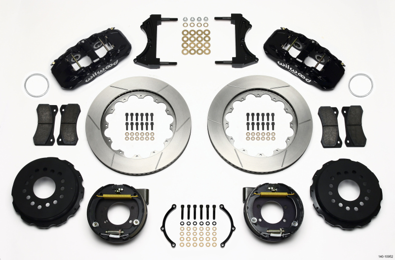 Wilwood AERO4 Rear P-Brake Kit 14.00in Ford 8.8 w/2.5in Offset-5 Lug - 140-10952