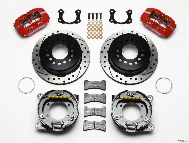 Wilwood Dynapro Low-Profile 11.00in P-Brake Kit Drill-Red New Big Ford 2.50in Offset - 140-11389-DR