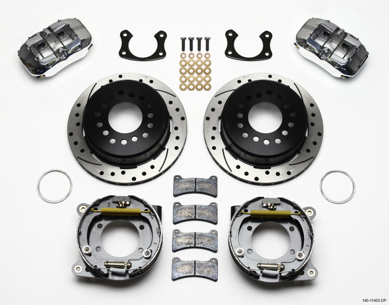 Wilwood Dynapro Low-Profile 11.00in P-Brake Kit Drill-Pol Small Ford 2.50in Offset - 140-11403-DP