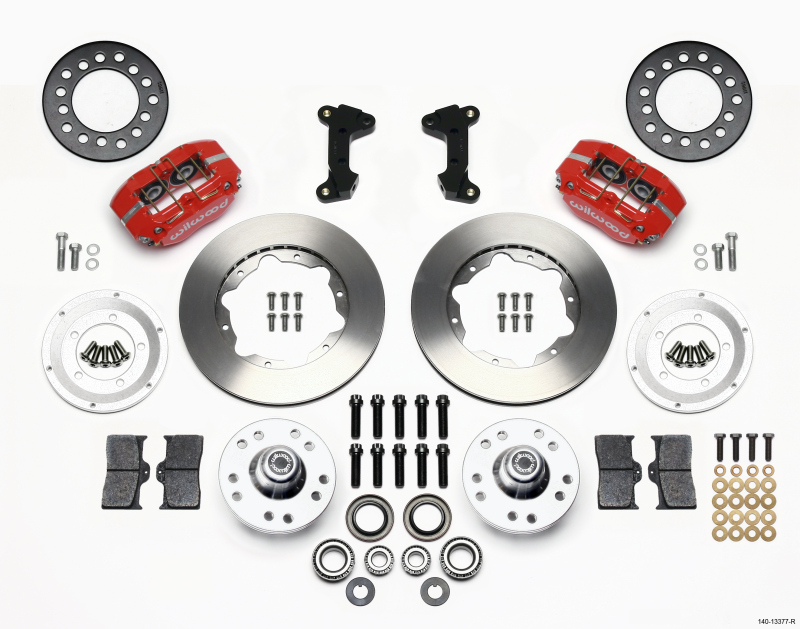 Wilwood Dynapro Dust-Boot Front Kit 11.00in Red 74-80 Pinto/Mustang II Disc Spindle only - 140-13377-R