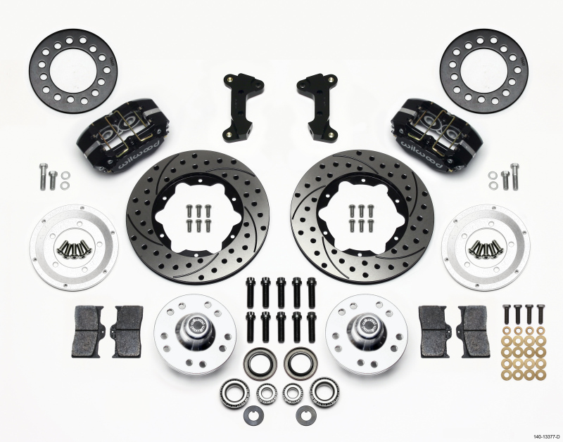 Wilwood Dynapro Dust-Boot Front Kit 11.00in Drilled 74-80 Pinto/Mustang II Disc Spindle only - 140-13377-D