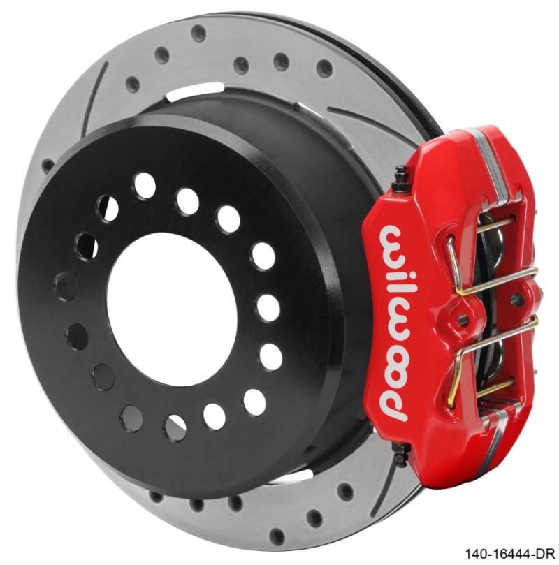 Wilwood Chevrolet 7-5/8in Rear Axle Dynapro Disc Brake Kit 11in Drilled/Slotted Rotor -Red Caliper - 140-16444-DR