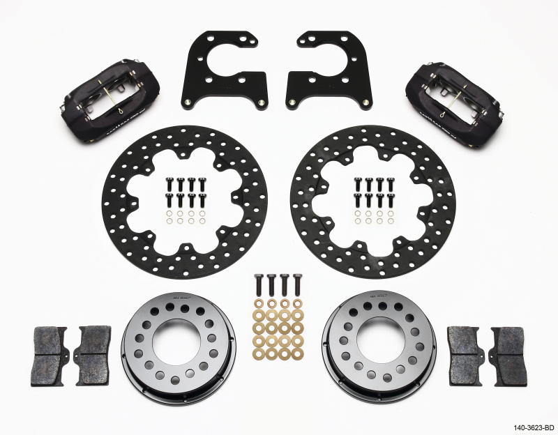 Wilwood Forged Dynalite Rear Drag Kit Drilled Rotor Big Ford 2.50in Offset - 140-3623-BD