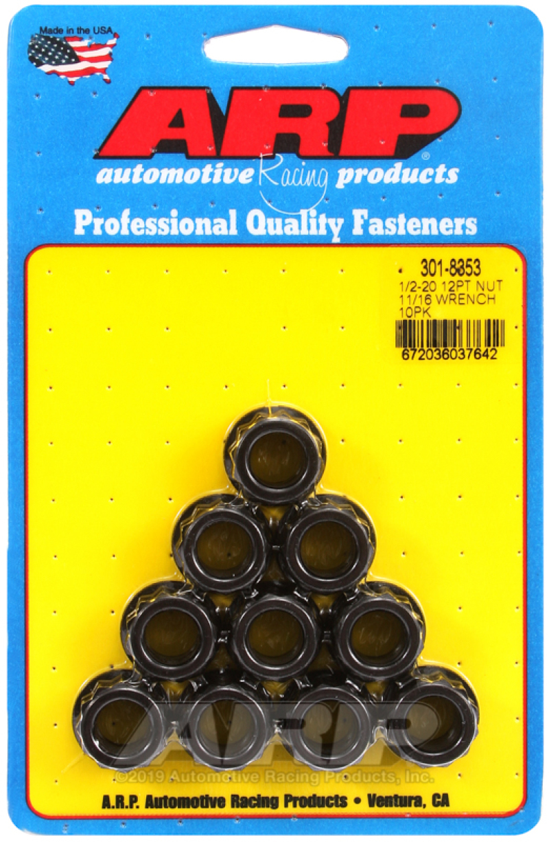 ARP 1/2-20 11/16 Socket 12pt Nut Kit (Set of 10) - 301-8353