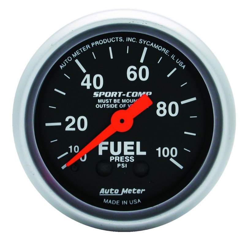 Autometer Sport-Comp 52mm 0-100 PSI Mechanical  Fuel Pressure Gauge - 3312