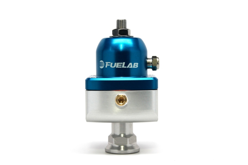 Fuelab 555 High Pressure Adjustable FPR Blocking 25-65 PSI (1) -8AN In (2) -8AN Out - Blue - 55504-3