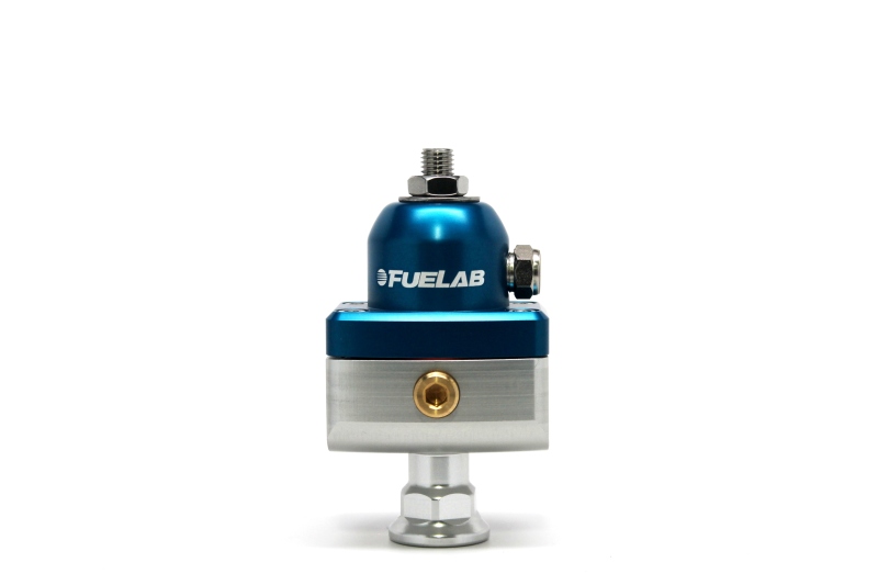 Fuelab 575 High Pressure Adjustable Mini FPR Blocking 25-65 PSI (1) -6AN In (2) -6AN Out - Blue - 57504-3