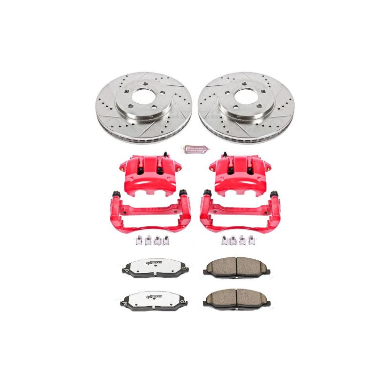 Power Stop 05-10 Ford Mustang Front Z26 Street Warrior Brake Kit w/Calipers - KC1382-26