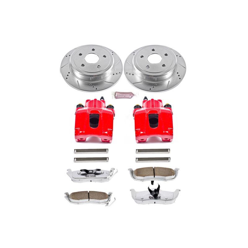 Power Stop 06-10 Jeep Commander Rear Z26 Street Warrior Brake Kit w/Calipers - KC2221-26