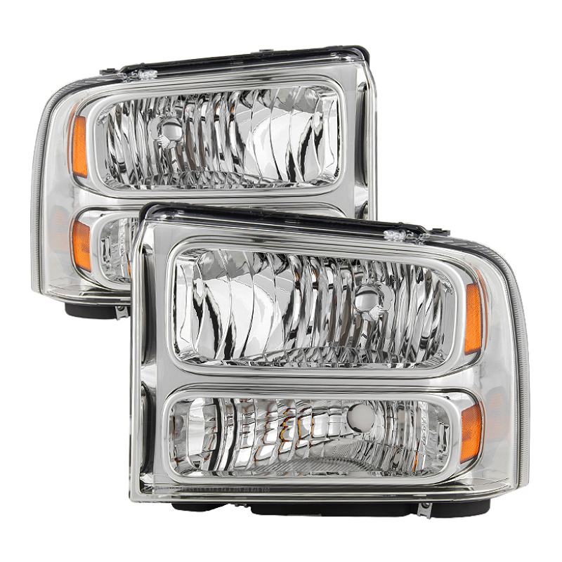 Xtune Ford F250 F350 F450 Superduty Excursion 99-04 Headlights Chrome HD-JH-FF25099-HA-C - 9033018