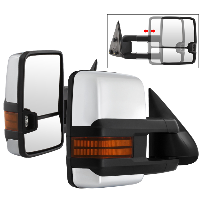 xTune Chevy Silverado 99-06 G3 LED Signal Telescoping Mirror Chrome - SET MIR-CS03S-G3C-MA-AM-SET - 9936746