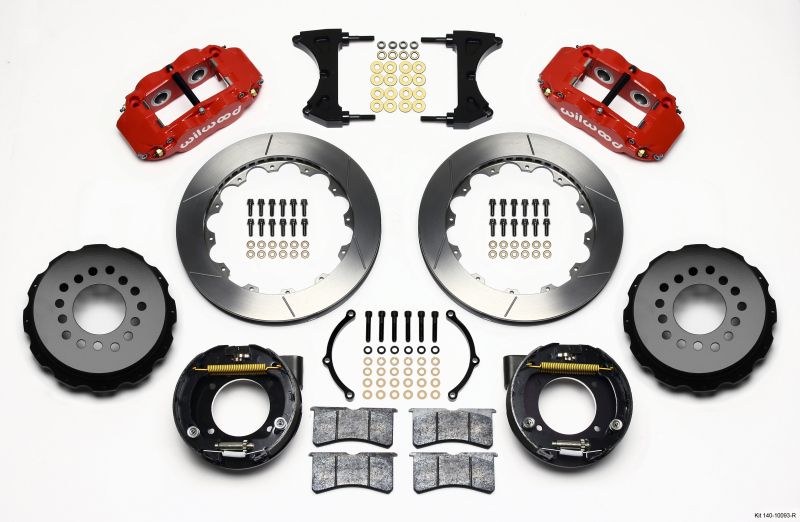 Wilwood Narrow Superlite 4R Rear P-Brk Kit 12.88in Red Chevy C-10 2.42 Offset 5-lug - 140-10093-R
