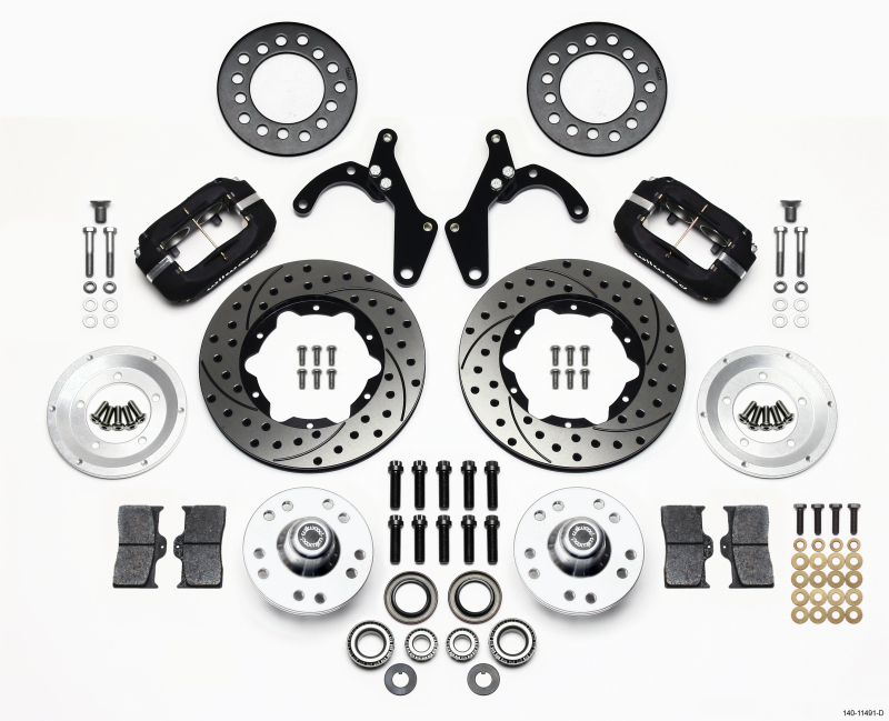 Wilwood Forged Dynalite Front Kit 11.00in Drilled 55-57 Chevy - 140-11491-D