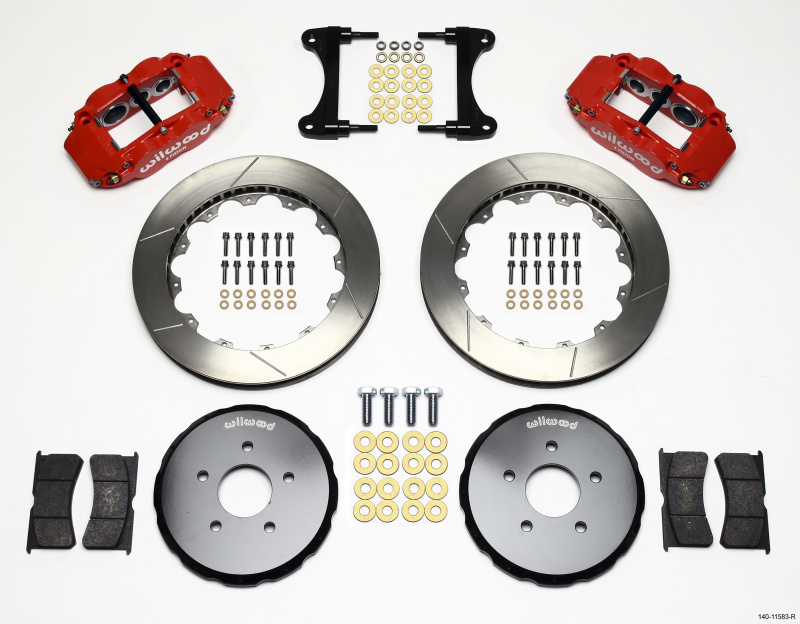 Wilwood Narrow Superlite 6R Front Hat Kit 13.06in Red Nissan 370Z/Fiti G37 - 140-11583-R