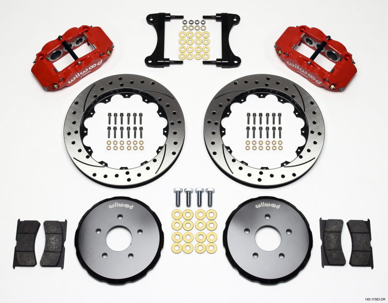 Wilwood Narrow Superlite 6R Front Hat Kit 13.06in Drill Red Nissan 370Z/Fiti G37 - 140-11583-DR