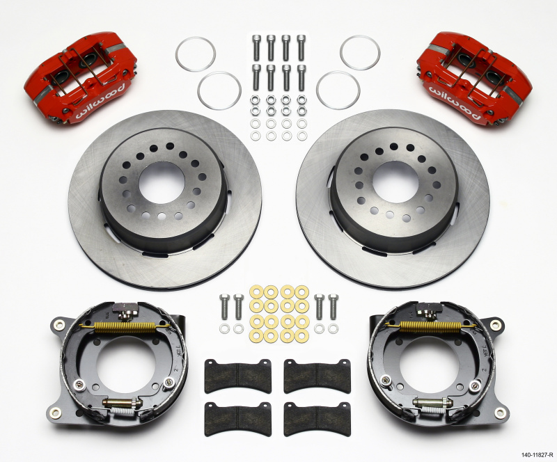 Wilwood Dynapro Low-Profile 11.00in P-Brake Kit - Red Impala 59-64 / Corvette 57-62 - 140-11827-R