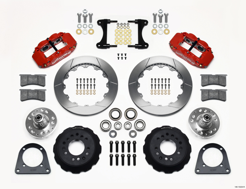 Wilwood Narrow Superlite 6R Front Hub Kit 12.88in Red TCI-IFS 71-78 (Pinto Based) - 140-13224-R