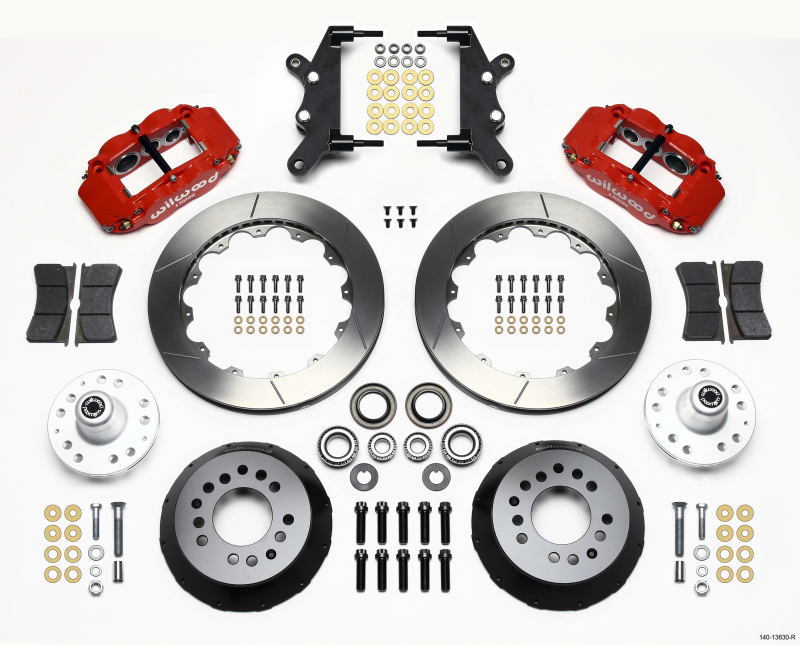 Wilwood Narrow Superlite 6R Front Hub Kit 12.88in Red 60-68 Ford / Mercury Full Size / Galaxie - 140-13630-R