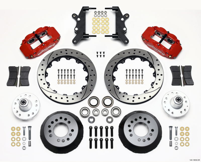 Wilwood Narrow Superlite 6R Front Hub Kit 12.88in Drill Red 60-68 Ford / Mercury Full Size / Galaxie - 140-13630-DR