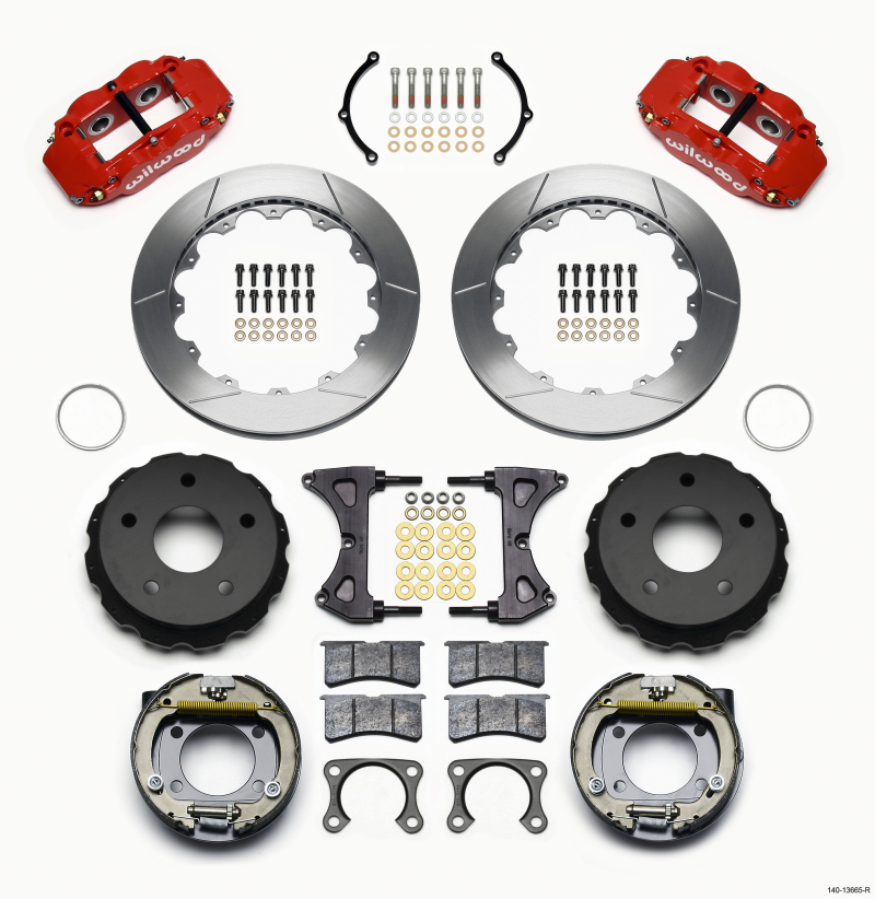 Wilwood Narrow Superlite 4R Rear P-Brk Kit 12.88in Red Big Ford New 2.38in Off Bronco 5 x 5.50 - 140-13665-R