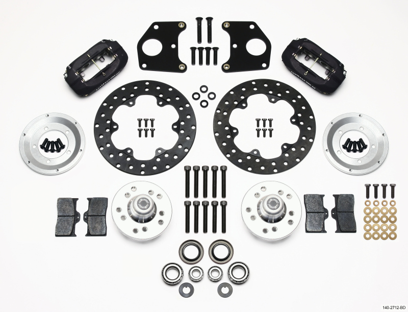 Wilwood Forged Dynalite Front Drag Kit Drilled Rotor CPD 62-72 B 62-72 E w/9in Drum - 140-2712-BD
