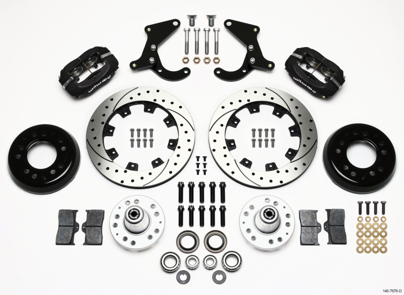 Wilwood Forged Dynalite Front Kit 12.19in Drilled 55-57 Chevy - 140-7676-D