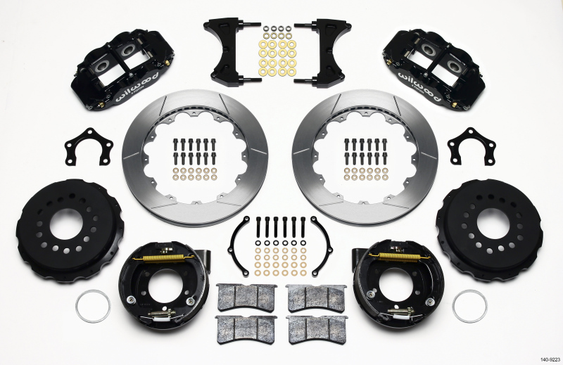 Wilwood Narrow Superlite 4R Rear P-Brk Kit 12.88in Ford 8.8 w/2.5in Offset-5 Lug - 140-9223