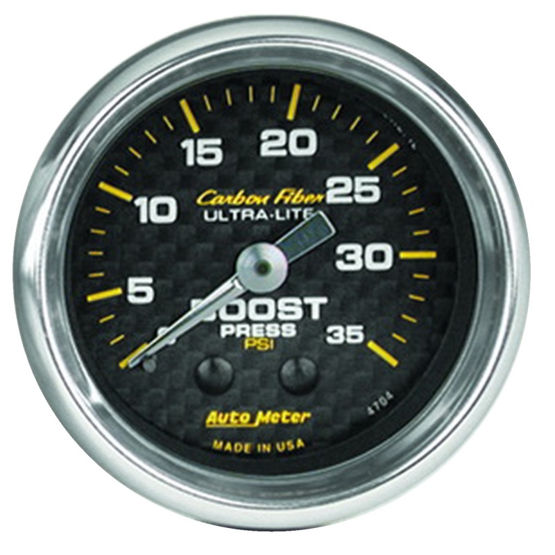 Autometer Carbon Fiber 52mm 35 PSI Mechanical Boost Gauge - 4704