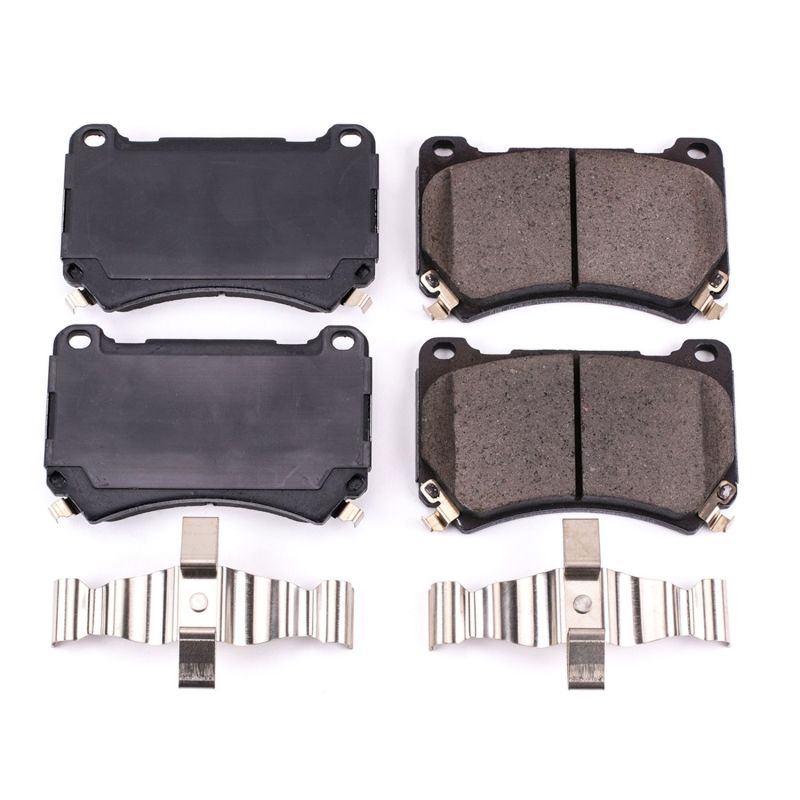 Power Stop 2011 Hyundai Equus Front Z17 Evolution Ceramic Brake Pads w/Hardware - 17-1396